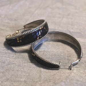 Snake Print Hoop Earrings.